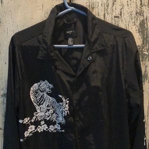 Black Tiger Trench Coat